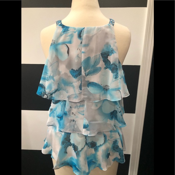 Expo New York Turquoise Floral Tank Top - Picture 4 of 5